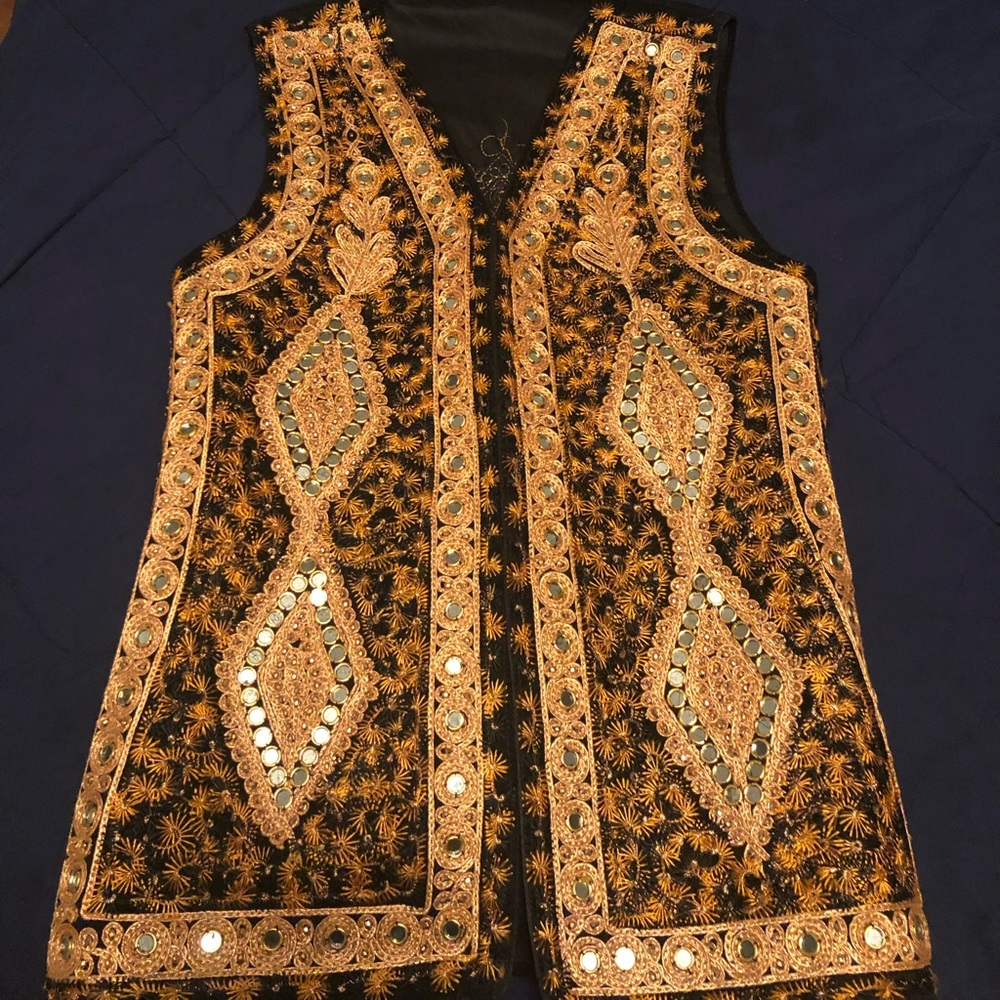 Beautiful vests (one gold/one orange)as is-see pics $60 each or both for $100